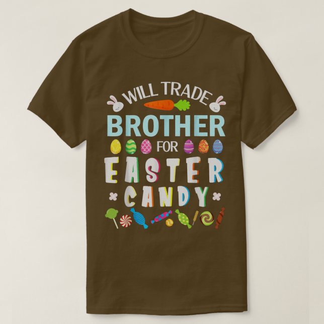 Camiseta Hermano De Candy Easter Buny Rabbit Cute Coloroso (Diseño del anverso)