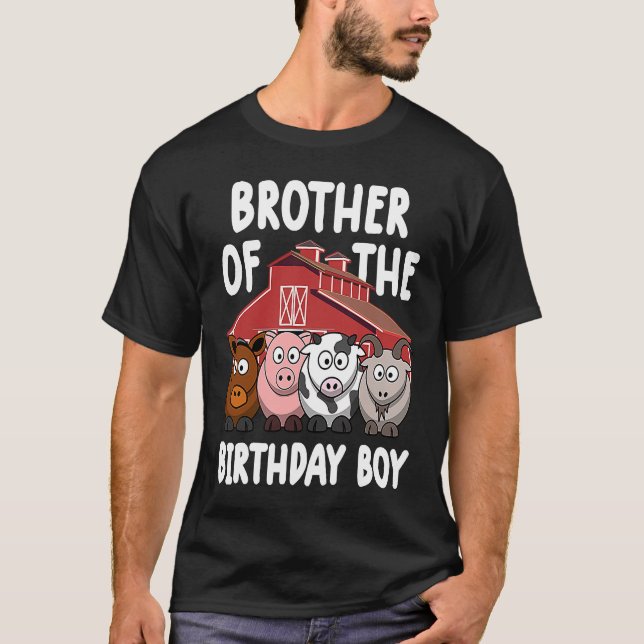 Camiseta hermano de cumpleaños de la granja de niños de cum (Anverso)