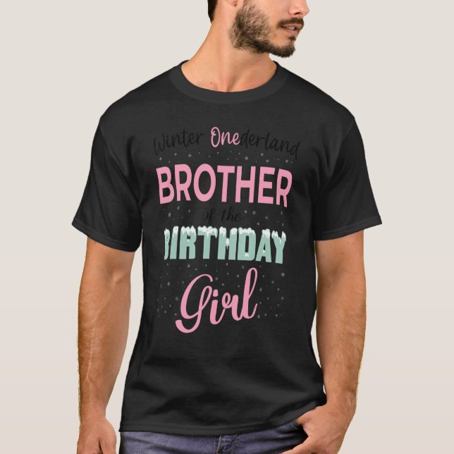 Camiseta Hermano de cumpleaños para el invierno Chica de Ho (Anverso)
