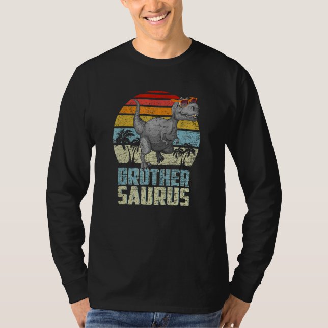 Camiseta Hermano de Dinosaurio Hermano Saurus Familia M (Anverso)