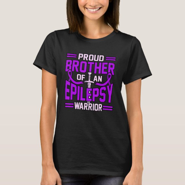 Camiseta Hermano De Epilepsia Guerrero De Cinta Púrpura (Anverso)