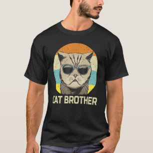 Camiseta Hermano De Gato En Gafas De Sol Gato Retro