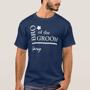 Camiseta Hermano de Groom Boda Nombre personalizado D2 NAVY