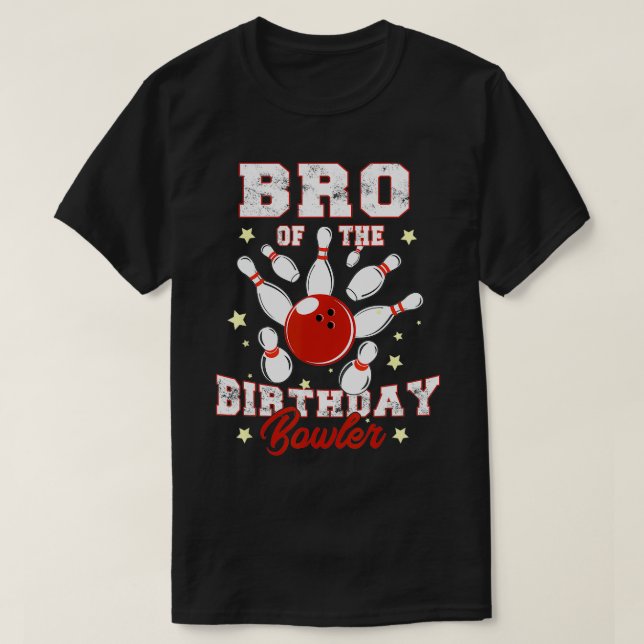 Camiseta Hermano de la Bola Funny Bros Bowler de cumpleaños (Diseño del anverso)