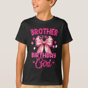 Camiseta Hermano De La Chica De Cumpleaños Coquette Bow Mat