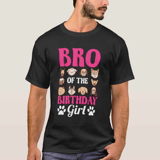 Camiseta Hermano De La Chica De Cumpleaños Perro Paw Fiesta (Anverso)