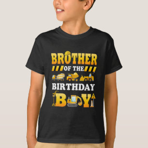 Camiseta Hermano De La Construcción Del Niño De Cumpleaños