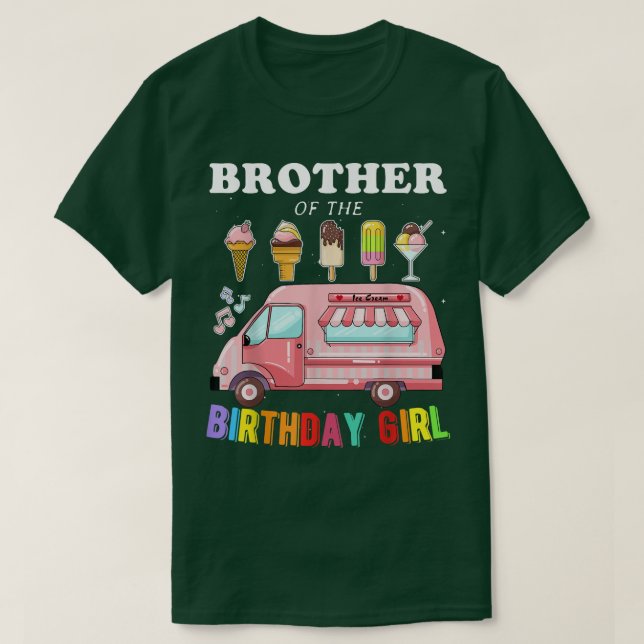 Camiseta Hermano de la Cumpleañera Camión de Helados Cumple (Diseño del anverso)