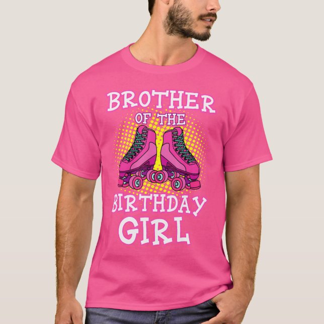 Camiseta Hermano De La Cumpleañera Patines De Cumpleaños (Anverso)