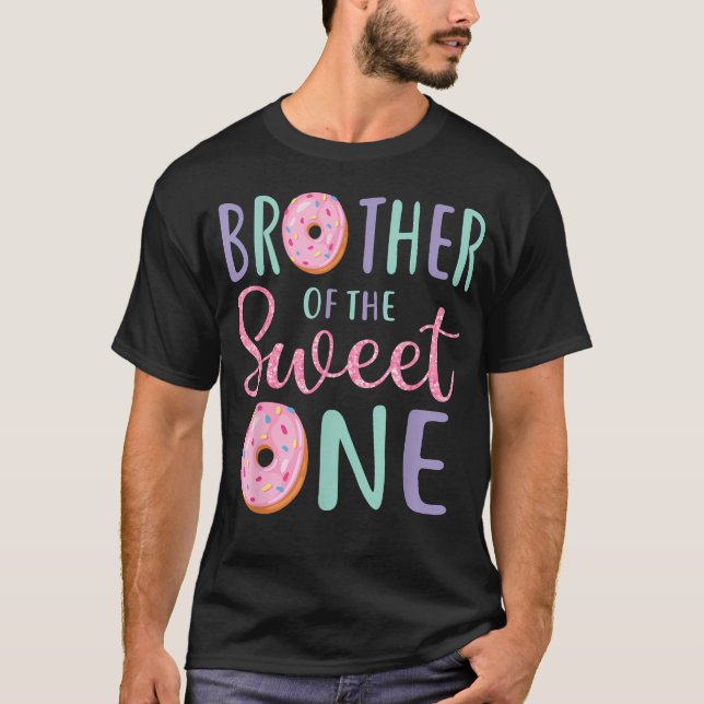Camiseta Hermano De La Dulce Primera Cumpleaños Combinando (Anverso)