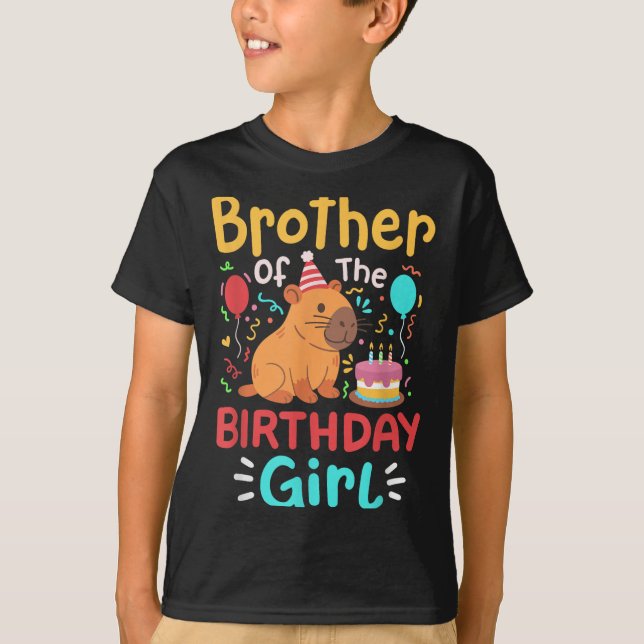 Camiseta Hermano De La Familia Chica De Cumpleaños Capybara (Anverso)