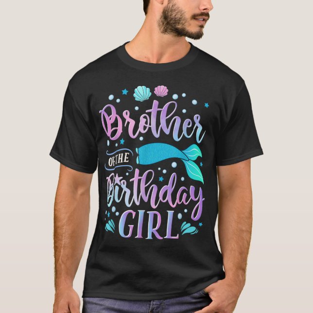 Camiseta Hermano de la familia de Fiestas de la sirena Chic (Anverso)