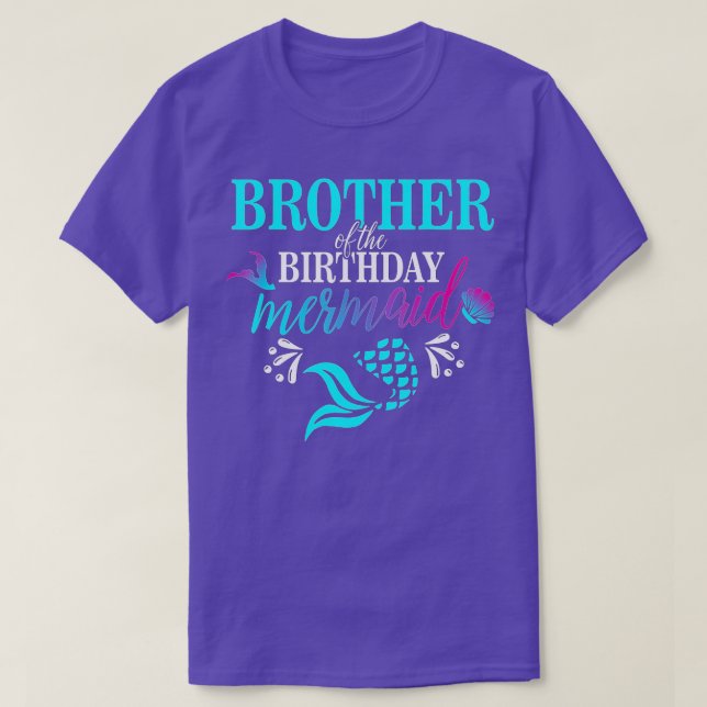 Camiseta Hermano De La Familia De La Sirenita De Cumpleaños (Diseño del anverso)