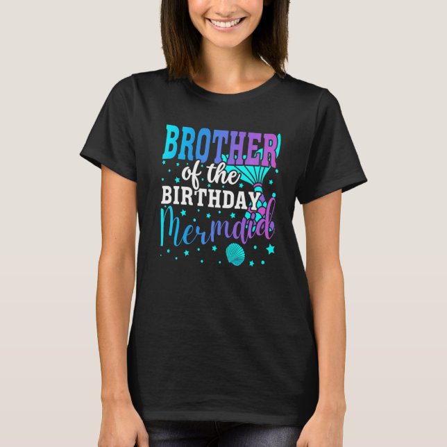 Camiseta Hermano De La Familia Sirenita De Cumpleaños Que C (Anverso)