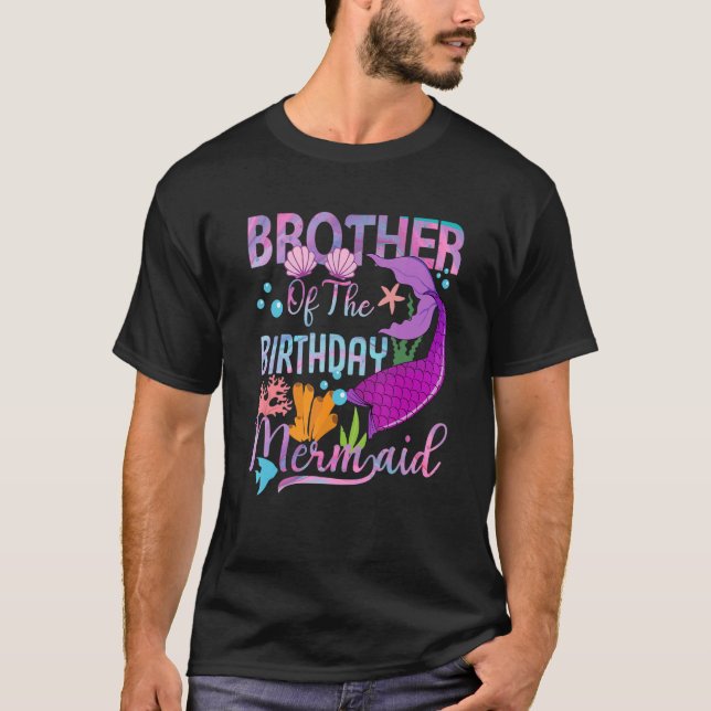 Camiseta Hermano De La Familia Sirenita De Cumpleaños Que C (Anverso)