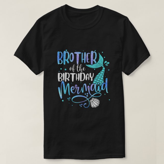 Camiseta Hermano De La Familia Sirenita De Cumpleaños Que C (Diseño del anverso)