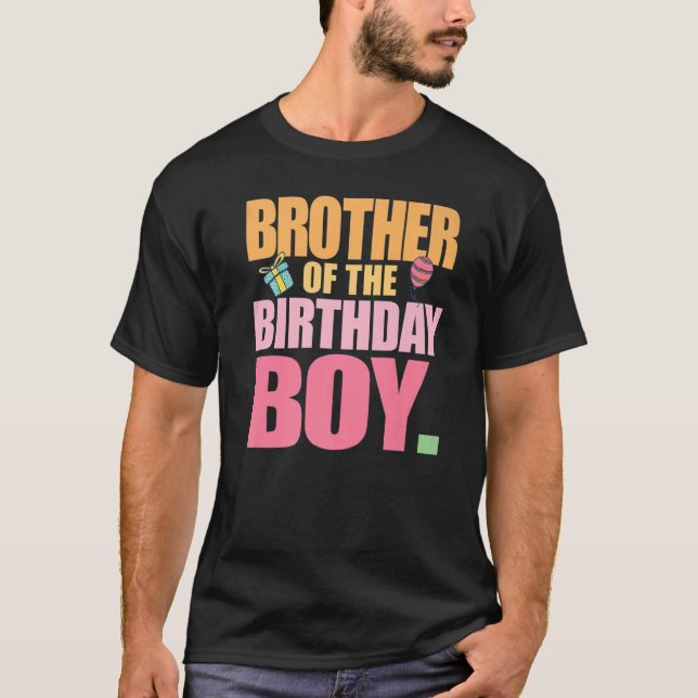 Camiseta Hermano de la fiesta de cumpleaños del niño mayor (Anverso)