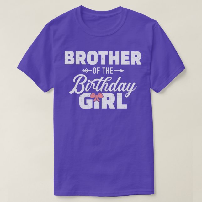 Camiseta Hermano de la hija de cumpleaños chica a la fam (Diseño del anverso)