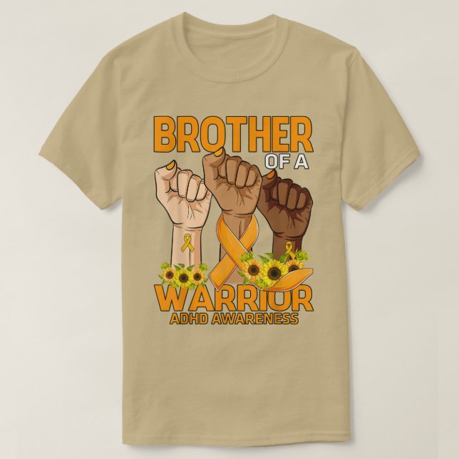 Camiseta Hermano De La Mano De Un Guerrero Concientización  (Diseño del anverso)