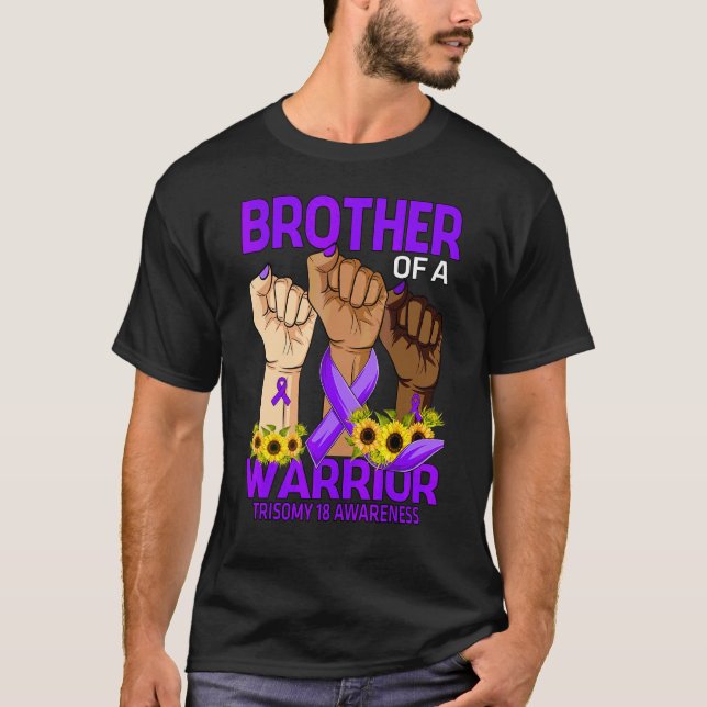 Camiseta Hermano De La Mano De Un Guerrero Trisomy 18 Sol D (Anverso)