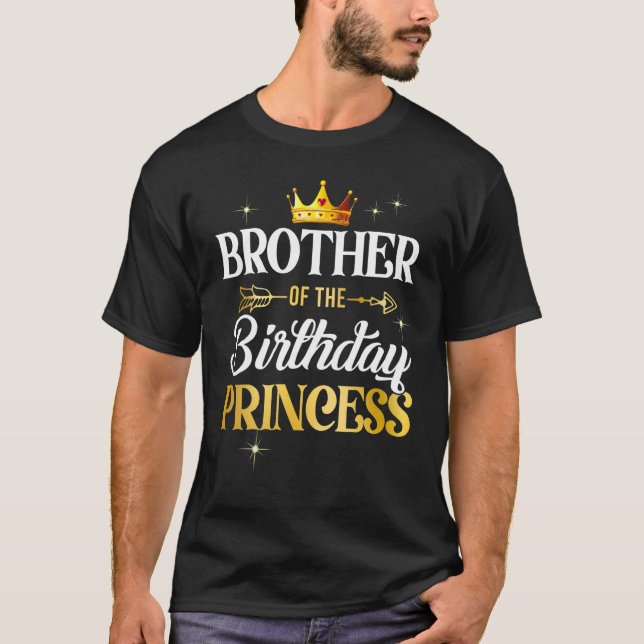 Camiseta Hermano De La Princesa De Cumpleaños Chica Fiesta  (Anverso)