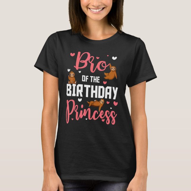 Camiseta Hermano De La Princesa De Cumpleaños Sloth Bday Fa (Anverso)