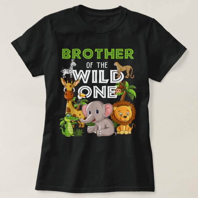 Camiseta Hermano de la salvaje Selva Safari de Cumpleaños d (Diseño del anverso)