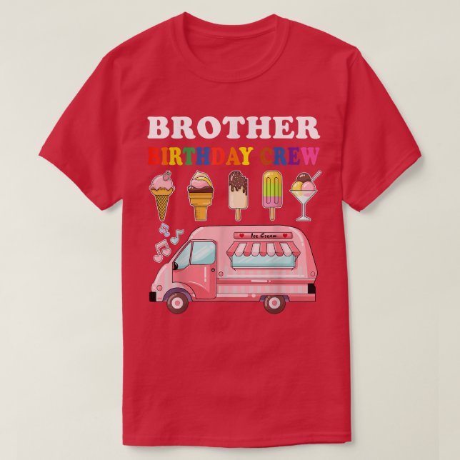 Camiseta Hermano De La Tripulación De Cumpleaños Crema De H (Diseño del anverso)