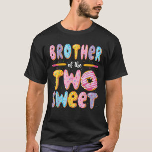 Camiseta Hermano De Los Dos Donut Dulces Niño Cumpleaños 2