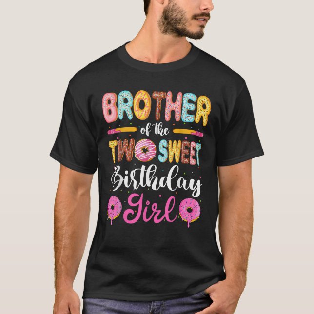 Camiseta Hermano De Los Dos Dulces Chicas De Cumpleaños Don (Anverso)