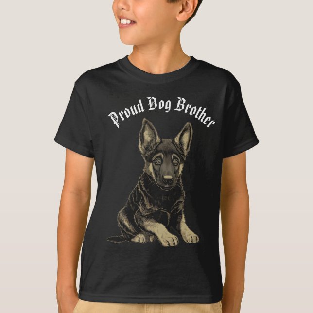 Camiseta Hermano de perro pastor alemán editable (Anverso)
