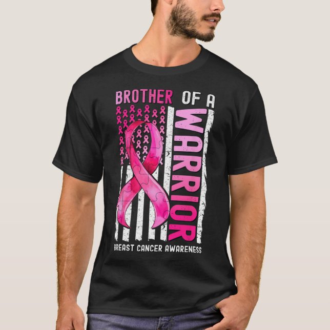 Camiseta Hermano De Un Guerrero Con Cáncer De Mama (Anverso)