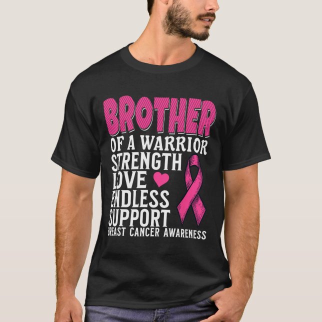 Camiseta Hermano De Un Guerrero De La Cáncer De Mama (Anverso)