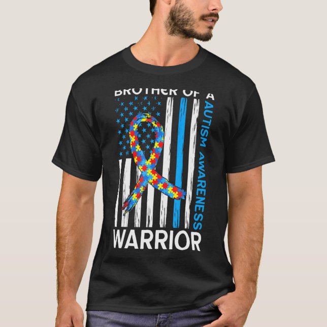 Camiseta Hermano De Un Guerrero Rompecabezas De Cinta Ameri (Anverso)