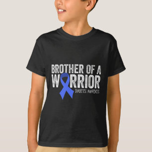 Camiseta Hermano de un guerrero T1D Diabetic Blue Ribbon Su