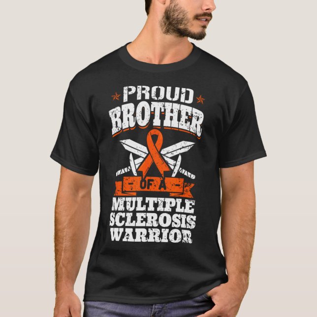 Camiseta Hermano De Una Guerrera De Esclerosis Múltiple, Sr (Anverso)