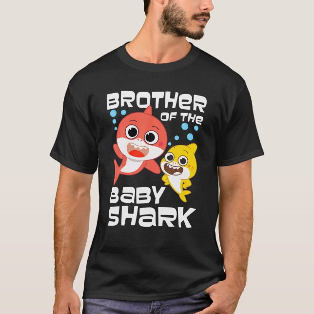 Camiseta Hermano Del Bebé Cumpleaños Hermano Tiburón B (Anverso)