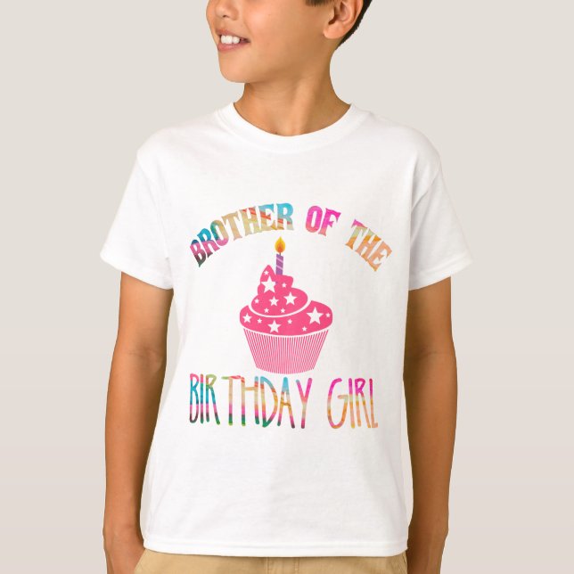 Camiseta "Hermano Del Chica De Cumpleaños" Fiesta De Tejido (Anverso)