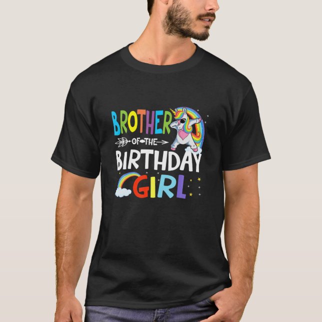Camiseta Hermano Del Chica De Cumpleaños Funny Dabbing Unic (Anverso)