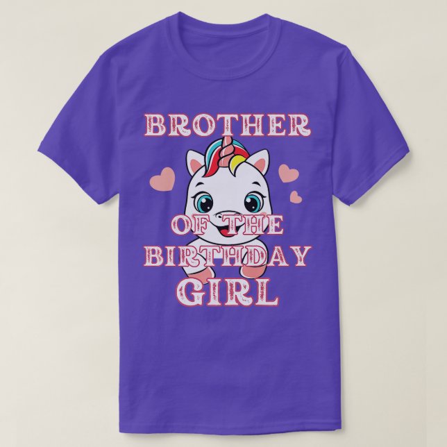 Camiseta Hermano Del Chica De Cumpleaños Para Los Niños Reg (Diseño del anverso)