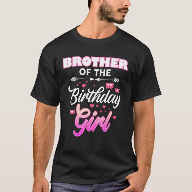 Camiseta Hermano Del Chica De Cumpleaños Que Coincide Con L (Anverso)