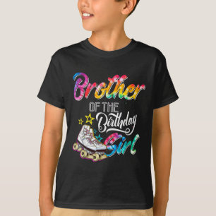 Camiseta Hermano Del Chica De Cumpleaños Roller Skates Bday