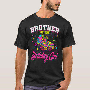 Camiseta Hermano Del Chica De Cumpleaños Roller Skates Bday