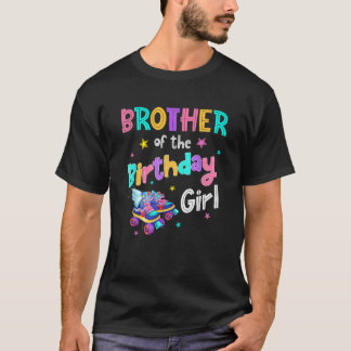 Camiseta Hermano del Chica de cumpleaños Rolling Skate Bday