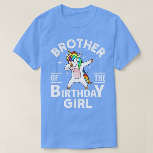 Camiseta Hermano Del Chica De Cumpleaños Unicorn (Diseño del anverso)