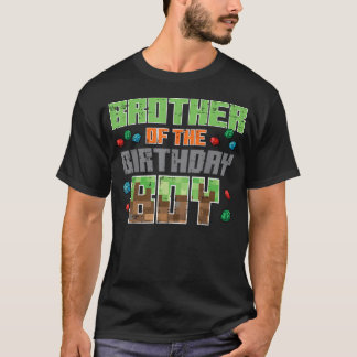 Camiseta Hermano Del Cumpleañero Jugador De Pixel Fiesta De