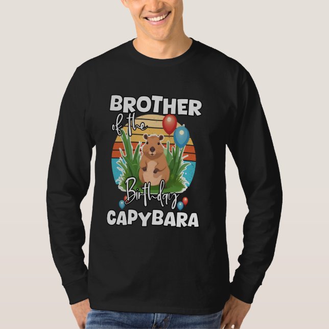 Camiseta Hermano Del Cumpleaños Capybara Cute Capy Bday Ce (Anverso)