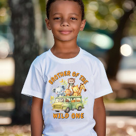 Camiseta Hermano del cumpleaños de los animales salvajes de