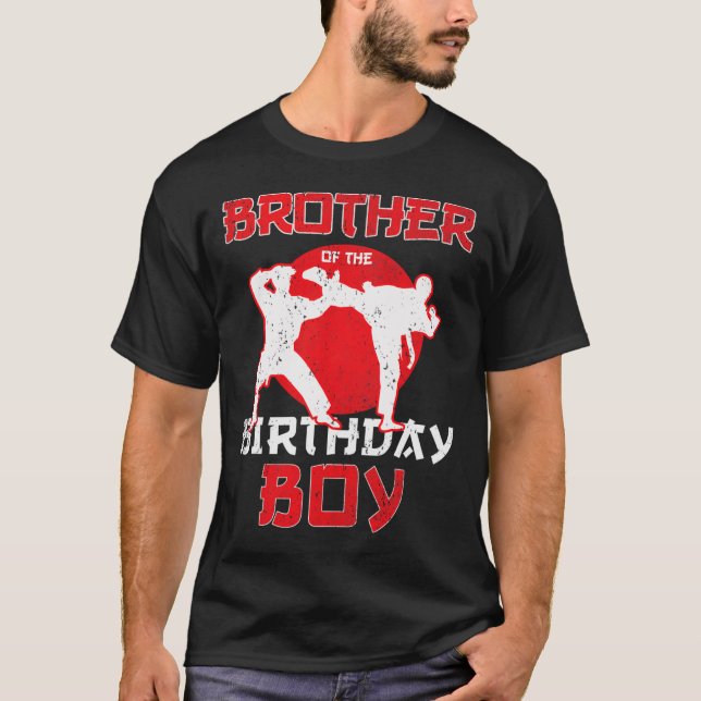 Camiseta Hermano Del Cumpleaños Karate Taekwondo Boy Marti (Anverso)
