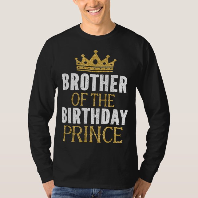 Camiseta Hermano Del Cumpleaños Prince Boys Bday Fiesta Gif (Anverso)